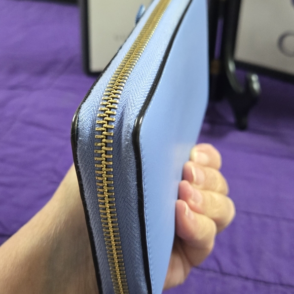 Gucci Japan Exclusive GG Marmont Blue Bow Leather Zip Wallet - Picture 3 of 15